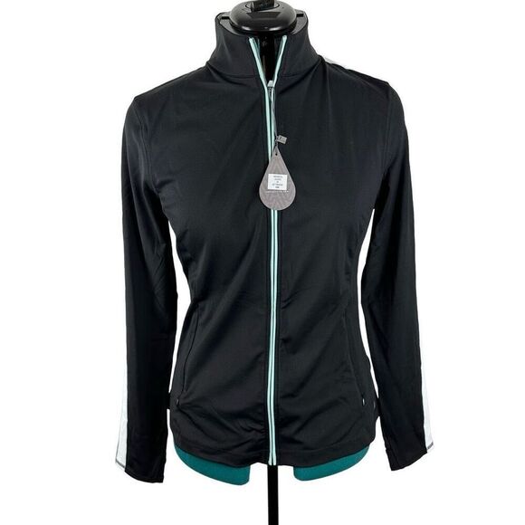NWT Adair Active black and teal Jules zip up- Size M - Picture 1 of 9
